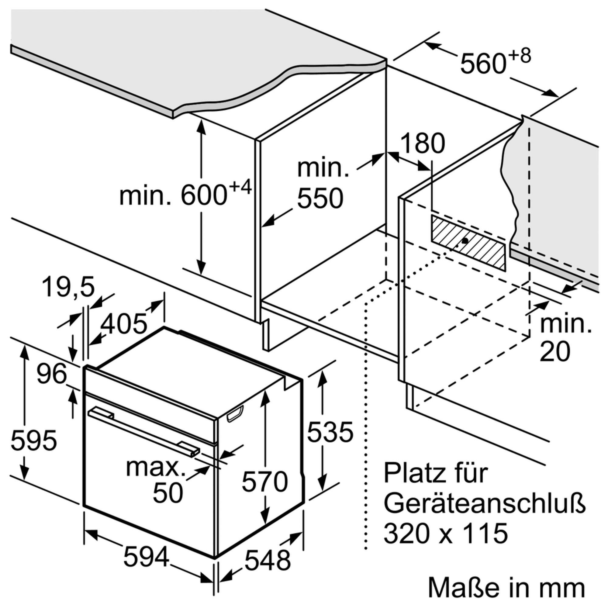 BOSCH Einbaubackofen Serie 6 HBA537BS0, mit Teleskopauszug nachrüstbar, ecoClean Direct