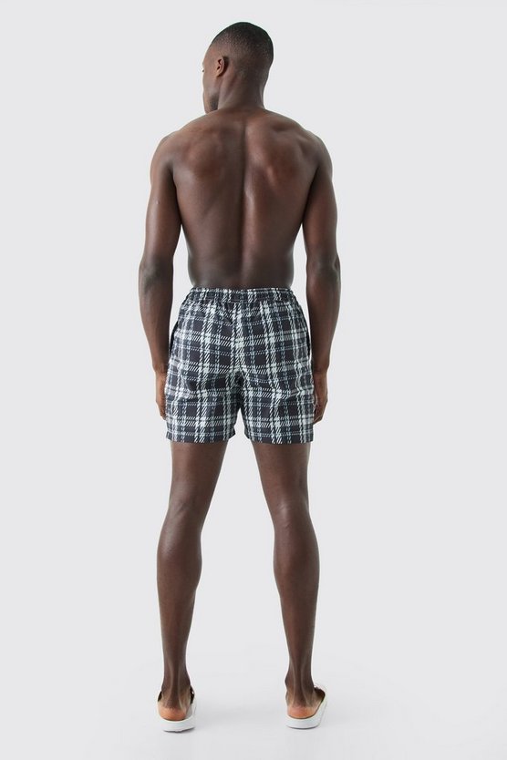 Mid Length Check Swim Short