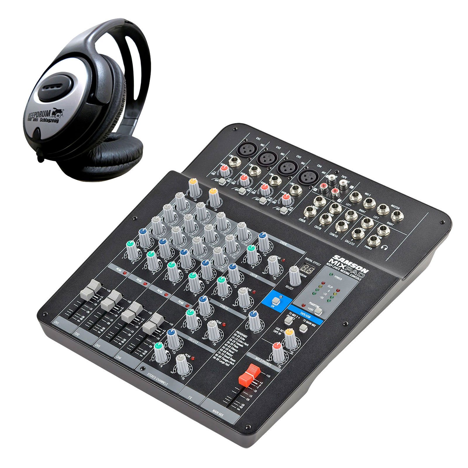Samson Mischpult Mixpad MXP124FX USB mit Kopfhörer