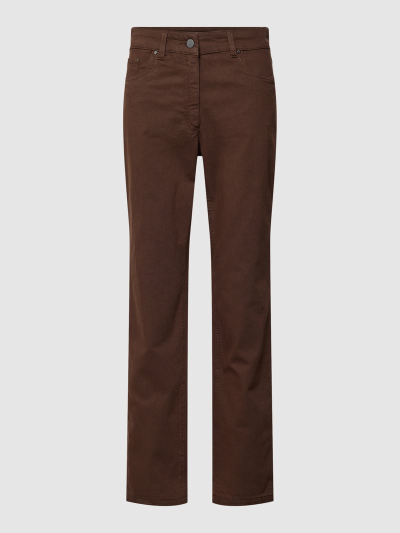 Straight Fit Jeans im 5-Pocket-Design Modell 'CORA' in dunkelbraun
