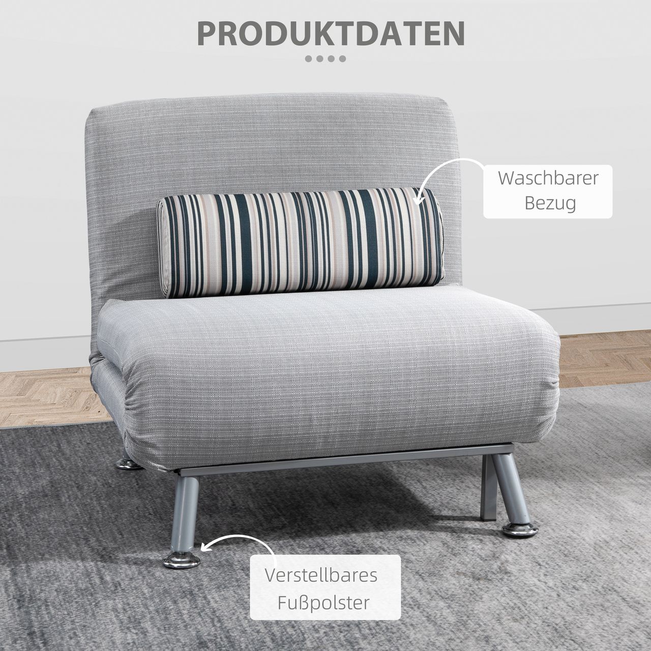 HOMCOM Klappbett Schlafsessel Gästebett Schlafsofa Faltmatratze Bett