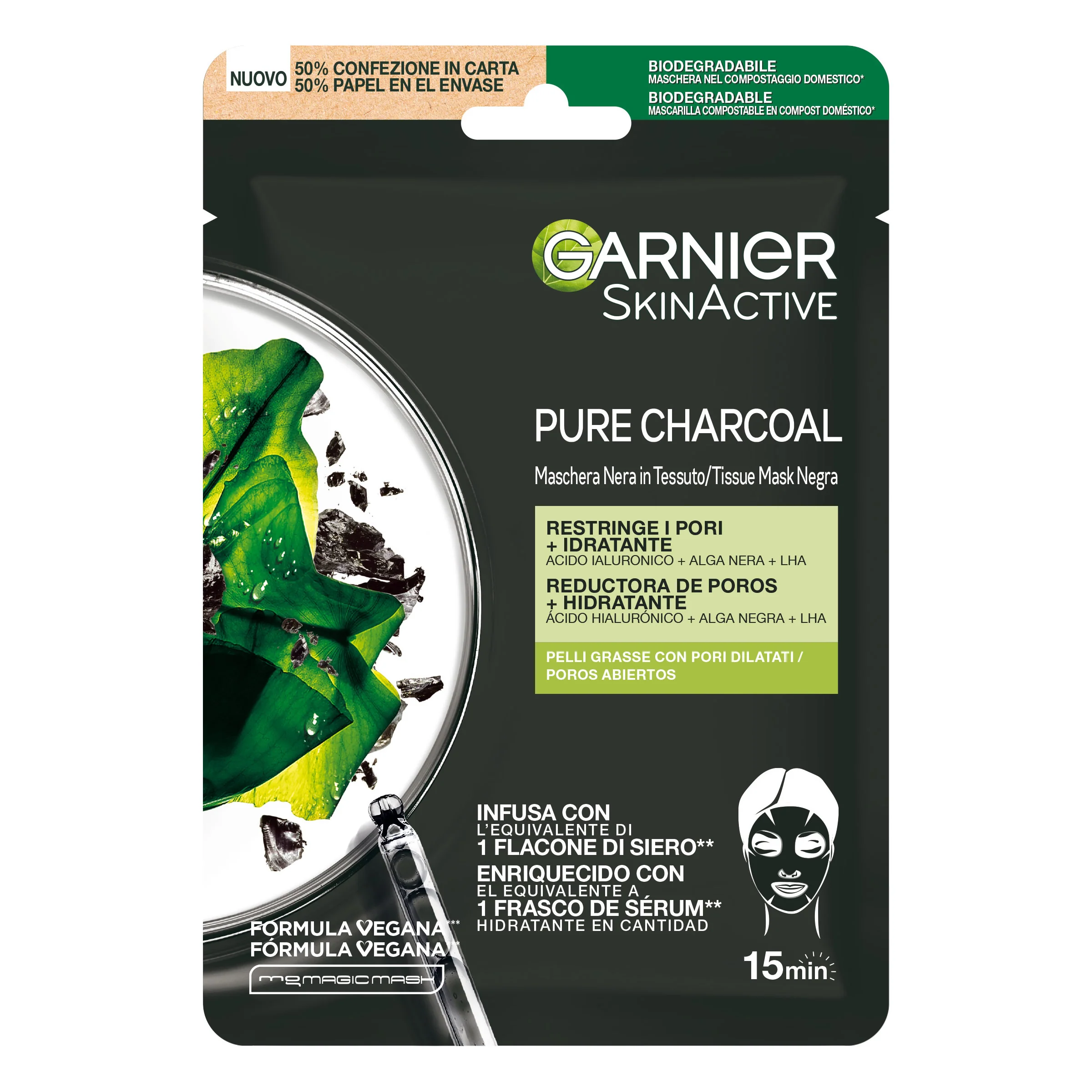 Mască facială cu cărbune pur Skin Active - Mască facială purificatoare