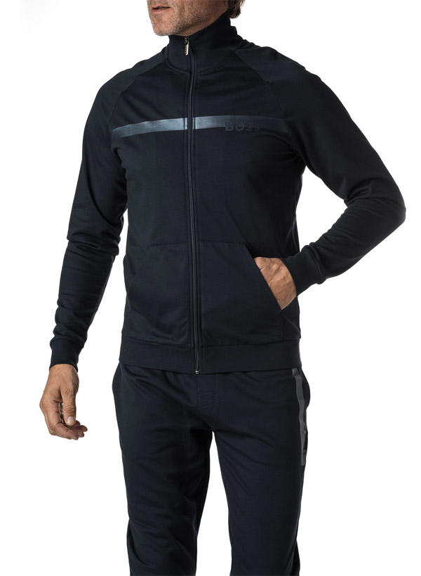 BOSS Black, Sweatjacke Authentic, Baumwolle, nachtblau