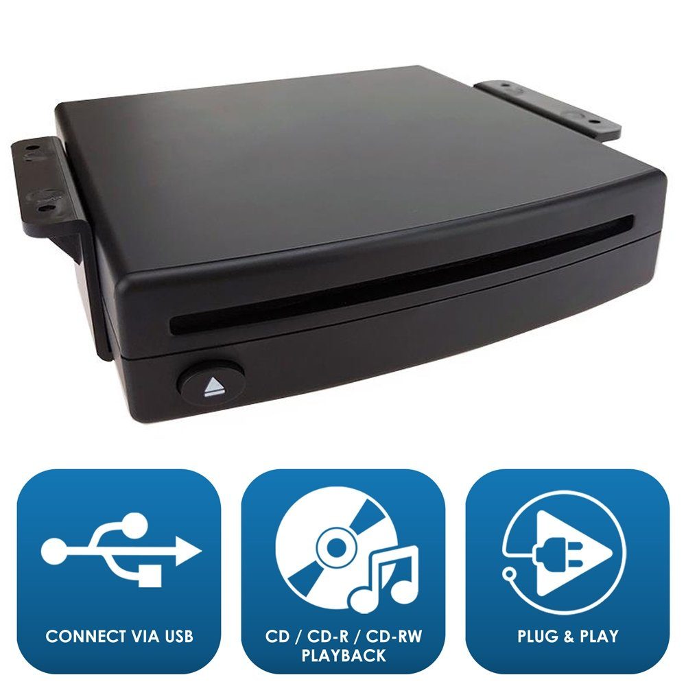 maxxcount Externer CD-Player für Autoradios mit WAV-fähigem tragbarer CD-Player