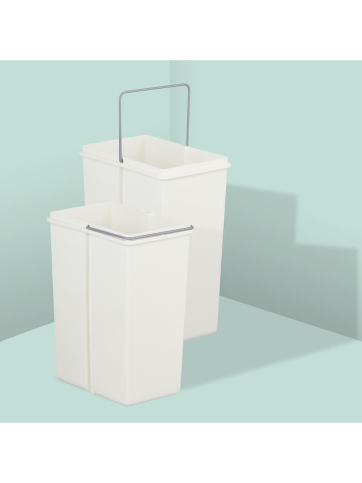 relaxdays Einbaumülleimer in Weiß - 2 x 8 L günstig kaufen onesize
