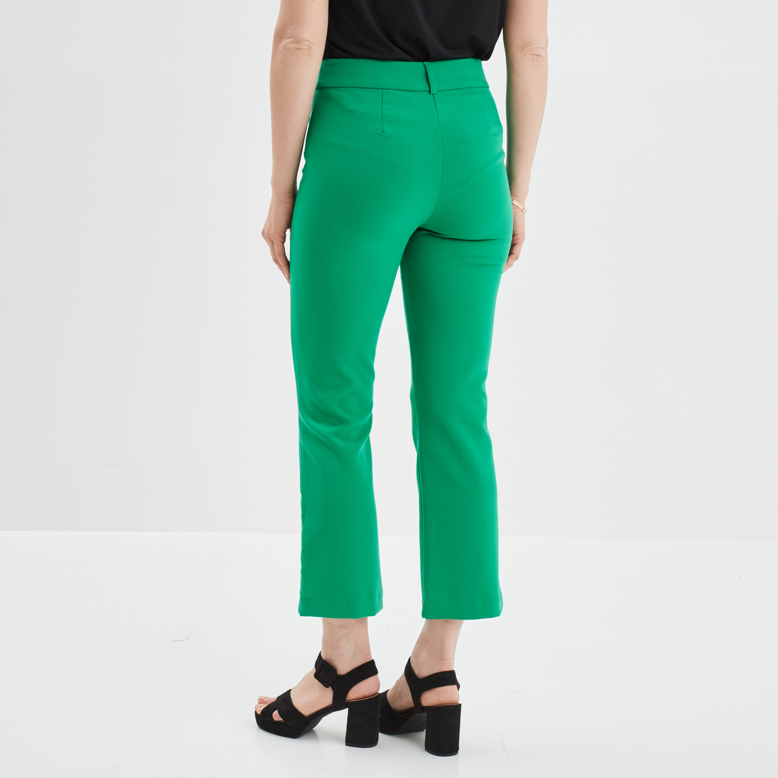 Pantalon flare 2 poches avant vert émeraude femme | La Halle