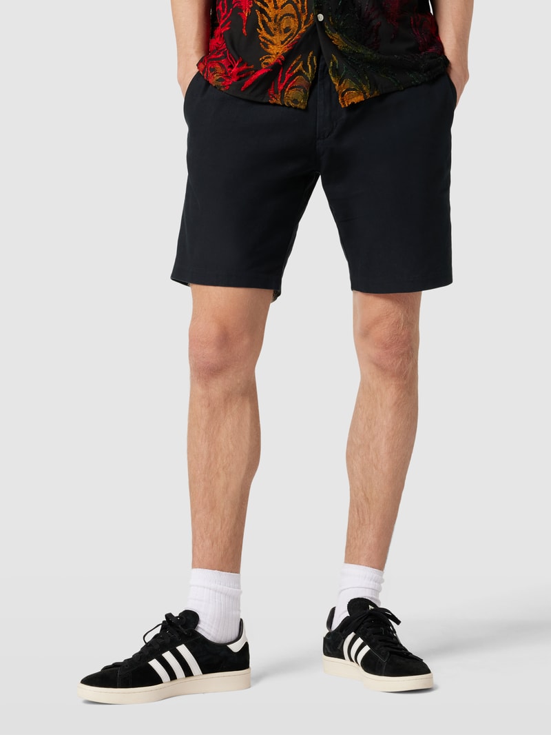 Bermudas aus Baumwolle mit Eingrifftaschen in schwarz