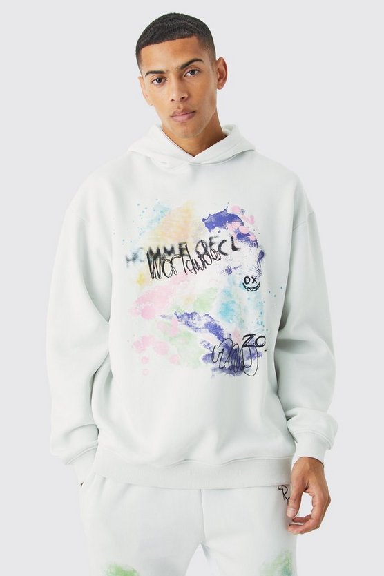 Oversize Hoodie mit Graffiti-Print