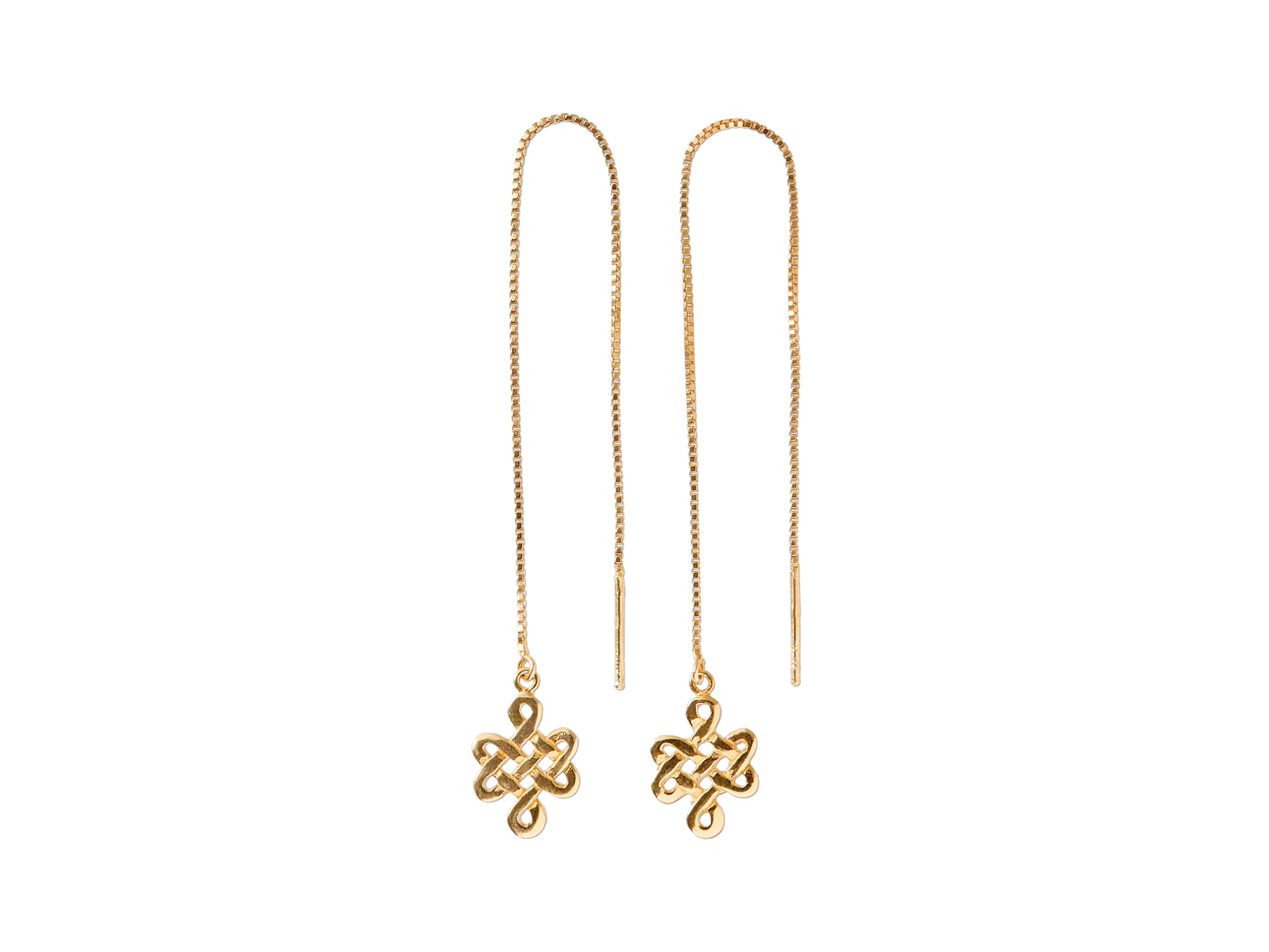 Boucles d'oreilles chaîne infinie plaquées or