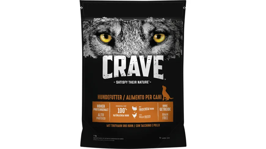 Crave Hundetrockenfutter mit Truthahn & Huhn 1 kg