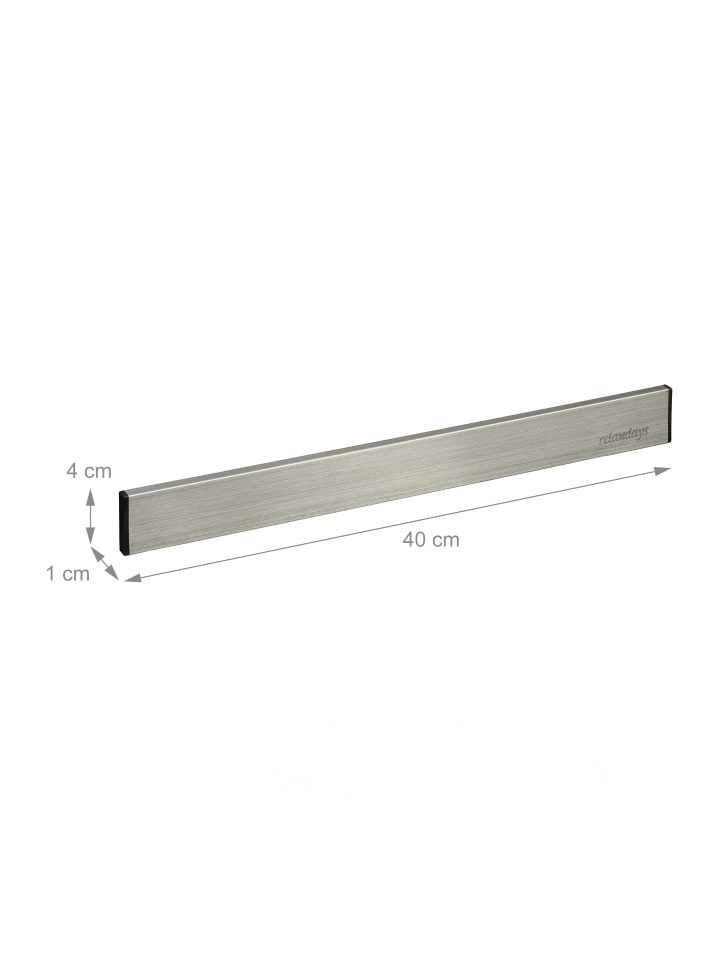 relaxdays Magnetleiste in Silber/ Schwarz - 40 cm günstig kaufen onesize