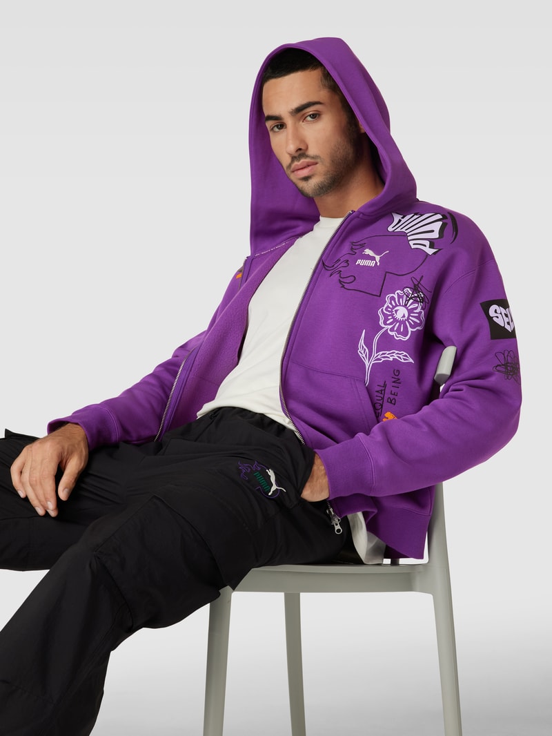 Sweatjacke mit Label-Print - PUMA X P&C* in lila