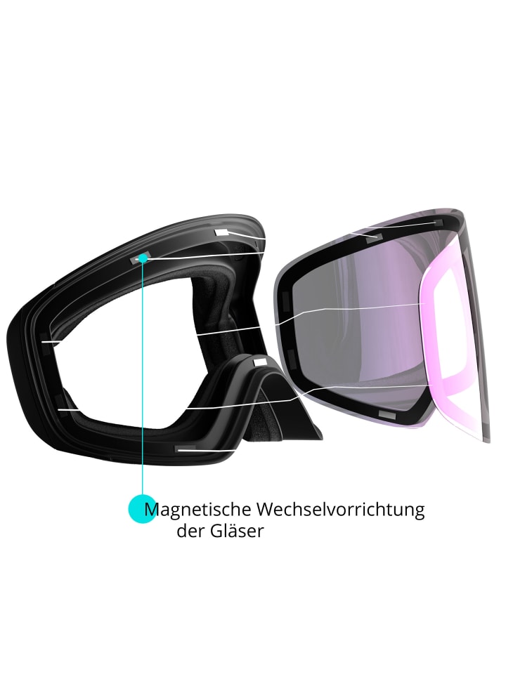 YEAZ APEX Magnet-Ski-Snowboardbrille grün verspiegelt/schwarz in grün günstig kaufen onesize