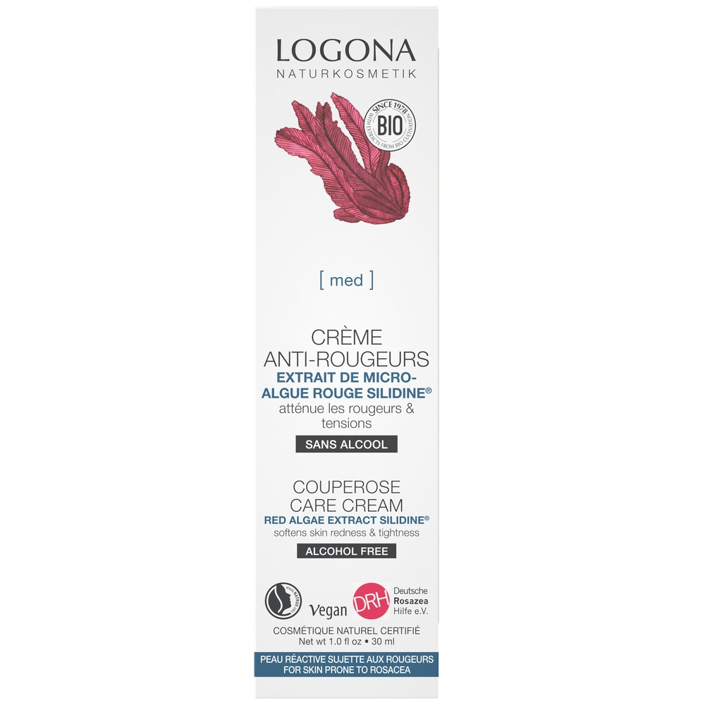 logona Crème jour nuit anti-rougeurs algue rouge, 30ml Crèmes visage