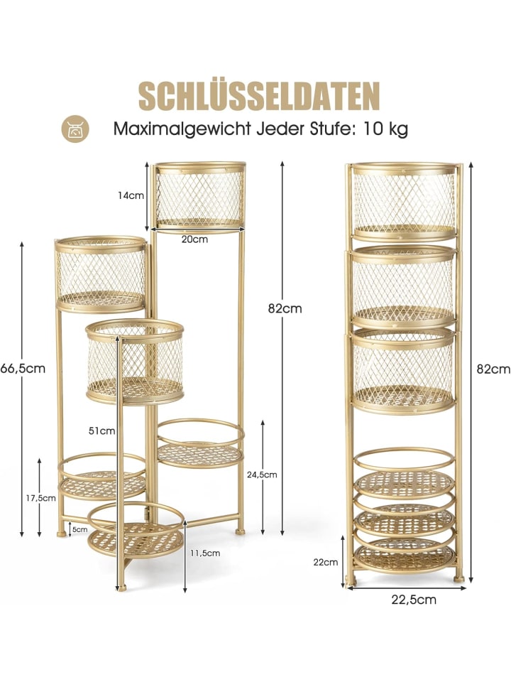 COSTWAY Pflanzenständer 6 Etagen in Gold günstig kaufen onesize