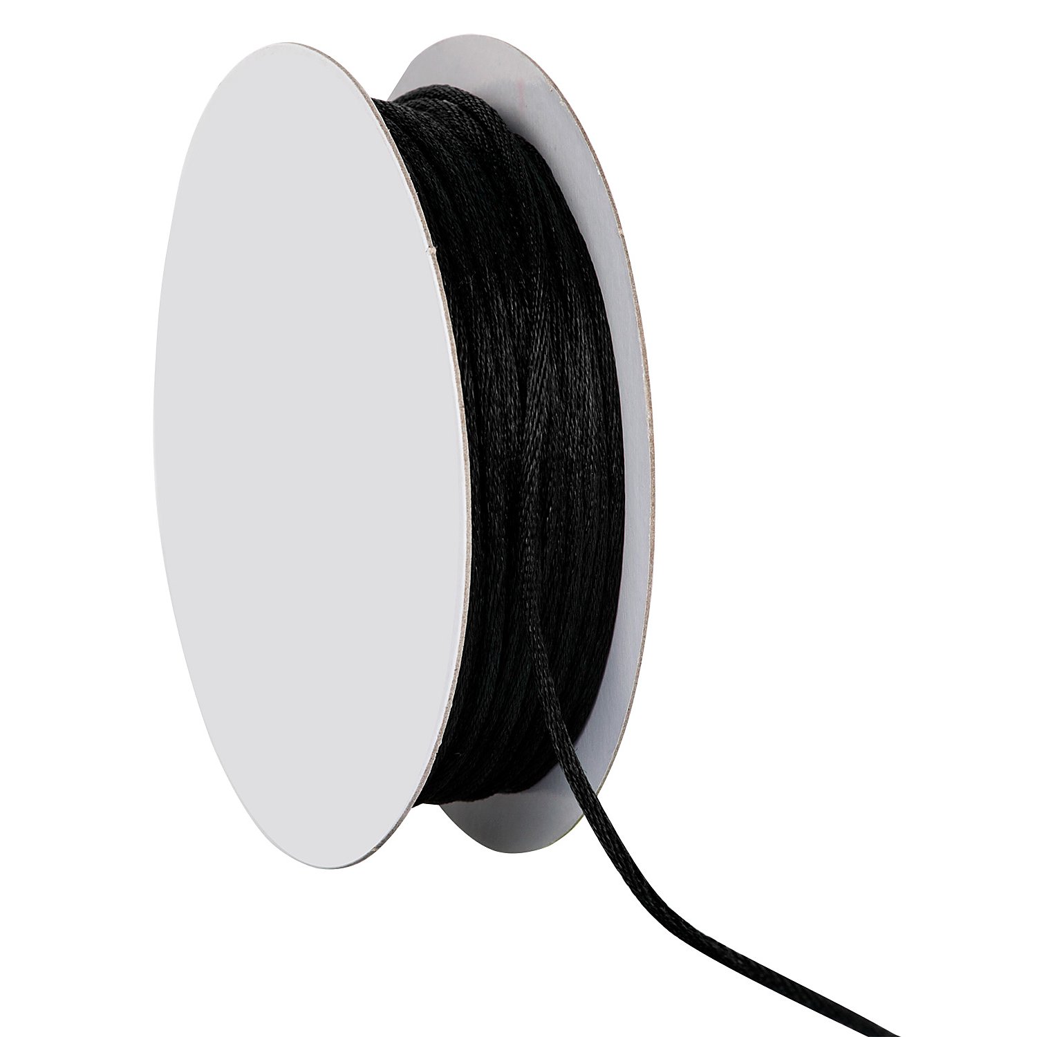 Satinkordel, schwarz, 2 mm, 20 m