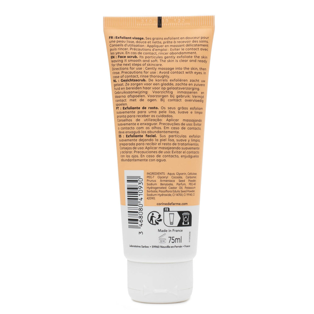 corine de farme Exfoliant visage à la poudre de Noyaux d'Abricot Exfoliant visage