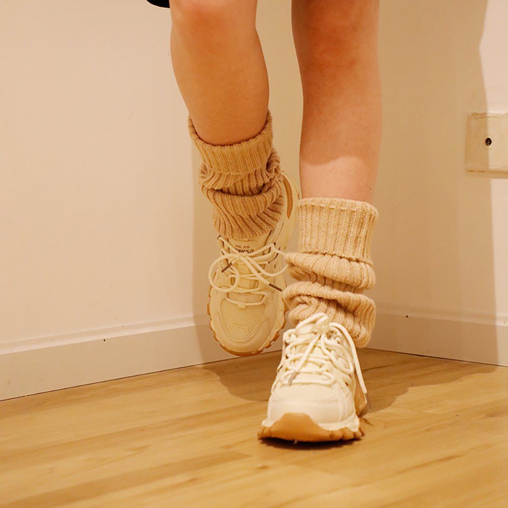 Deliana.makeup Beinstulpen Stapelsocken, lose einfarbige gestrickte Wadensocken, Damen-Beinlinge Weite Wadenstulpen, perfektes Wintergeschenk