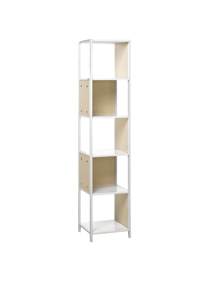 Beliani Bücherregal BOGOTA in Heller Holzfarbton/Weiß - (W) 35 x (H) 165 x (L) 35 cm günstig kaufen onesize