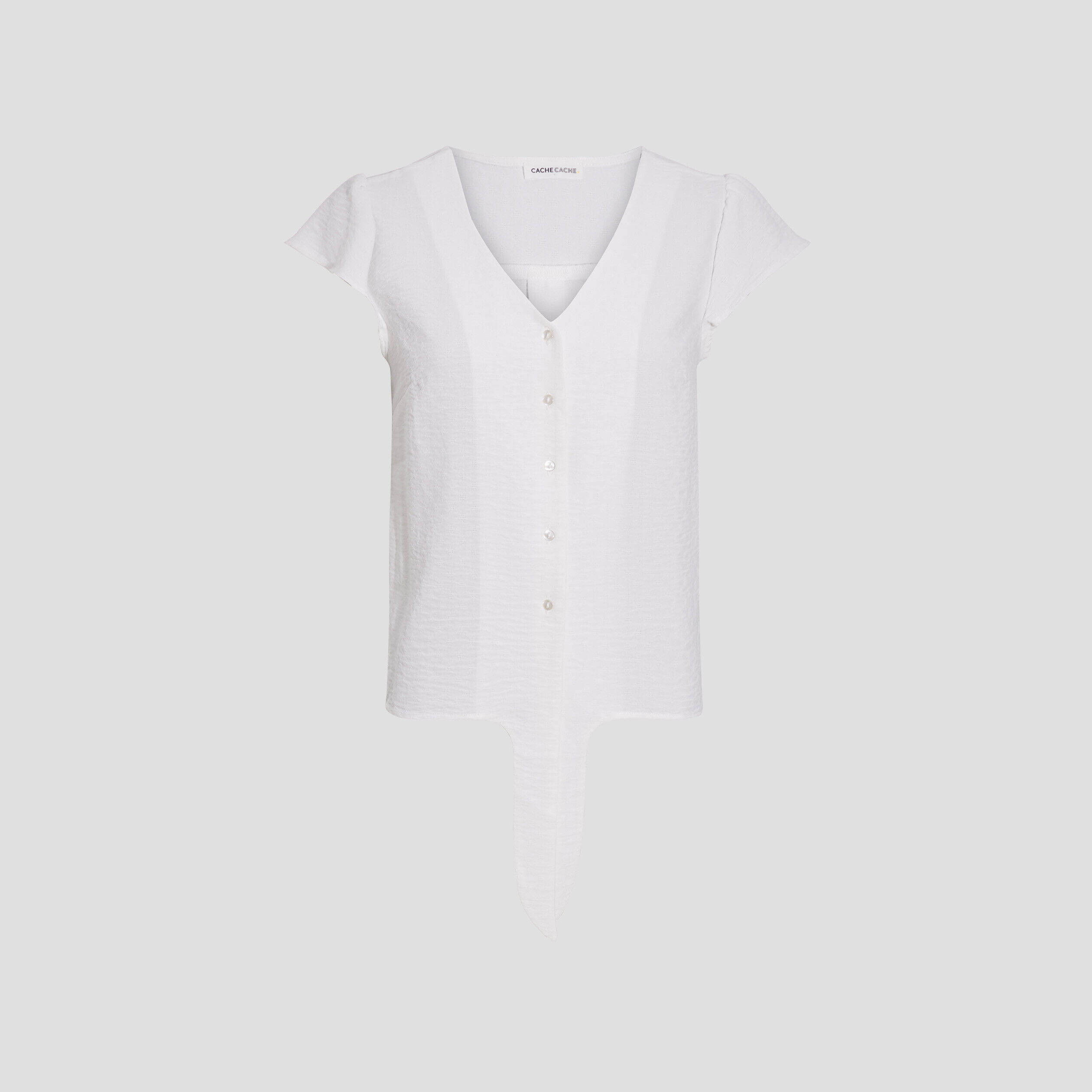 Chemise manches courtes ecru femme | Cache Cache