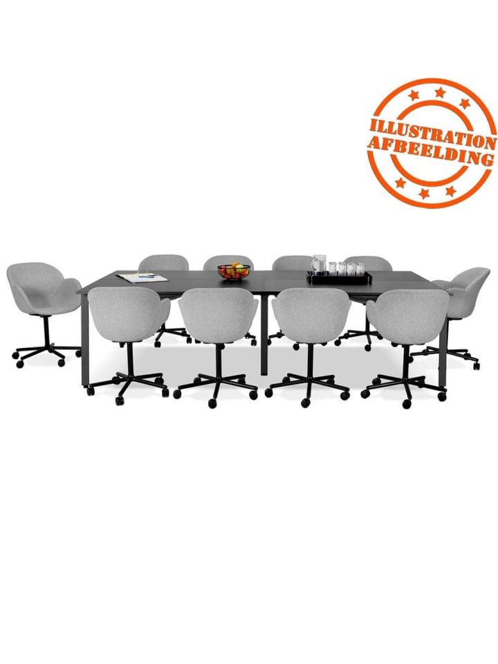 KADIMA DESIGN Schreibtisch Gruppentisch ergonomisch, 280x140 cm in Beige-Schwarz günstig kaufen onesize