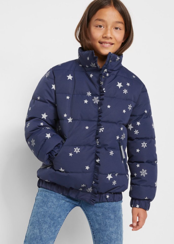 Mädchen Winterjacke mit Sternen Druck