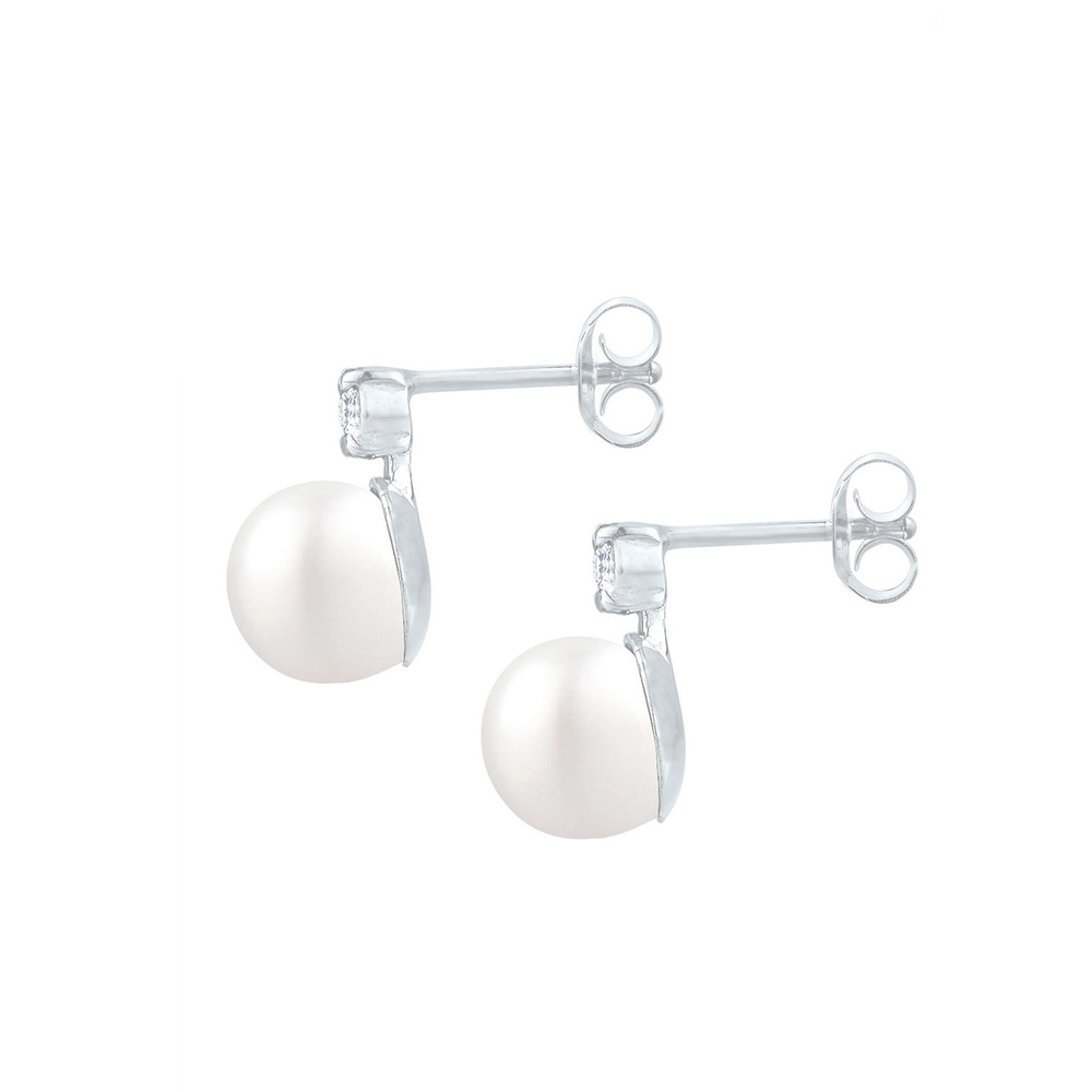 Elli Elli Boucles d'Oreilles Femmes Clous d'oreilles Classiques avec Perles d'eau douc Boucles d'oreilles