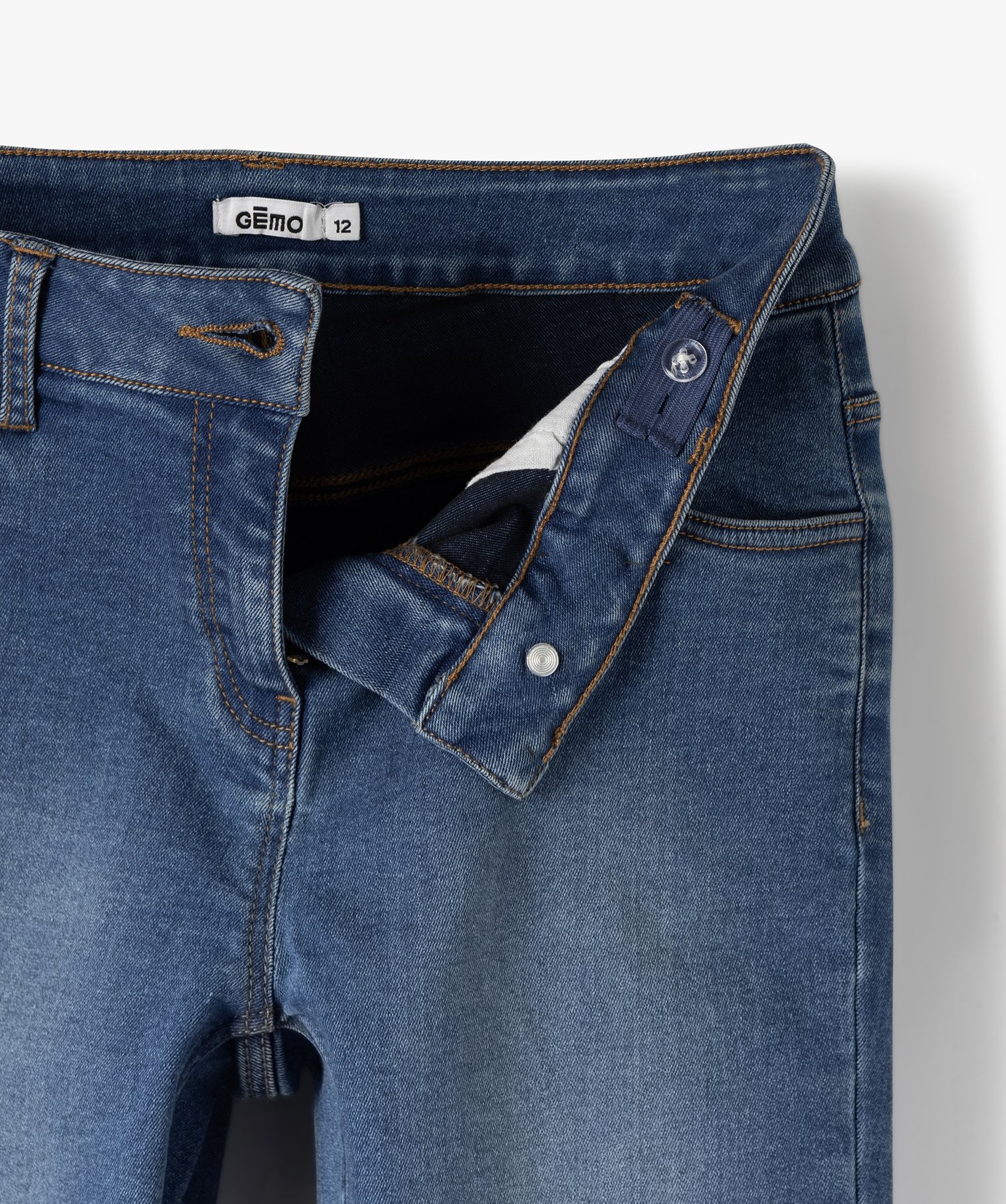 Jean fille coupe skinny en matière extensible stone | GEMO