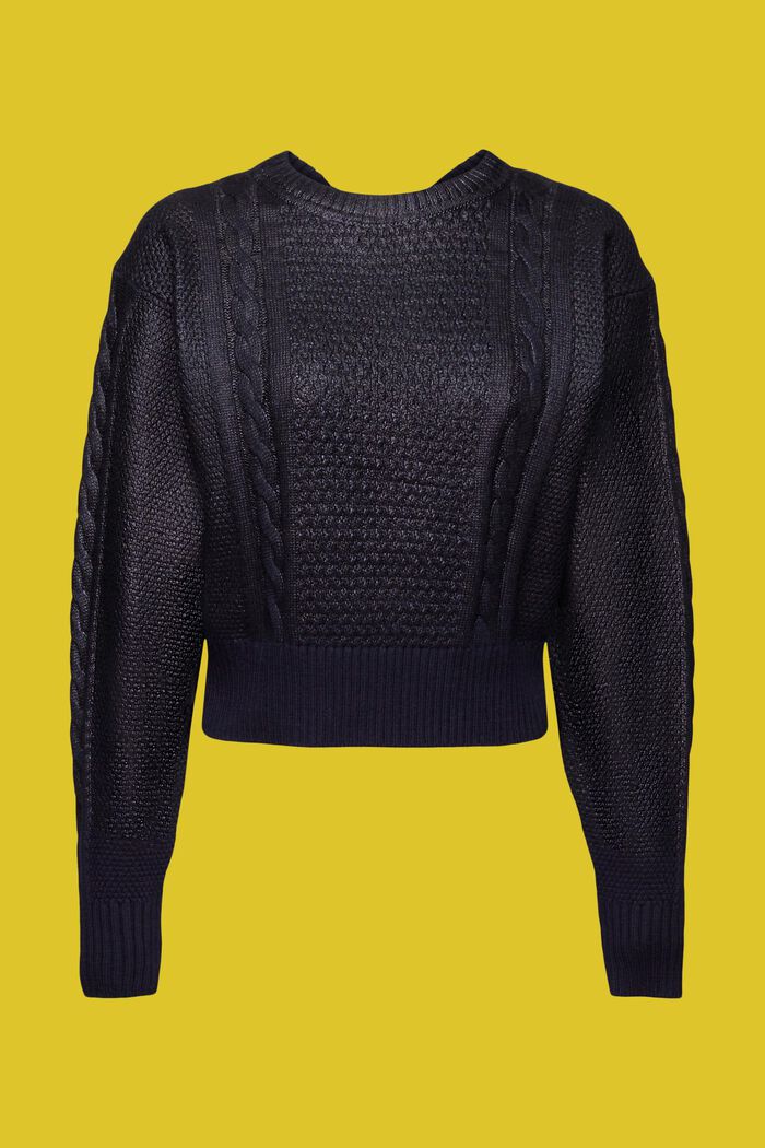 Zopfpullover im Metallic-Look