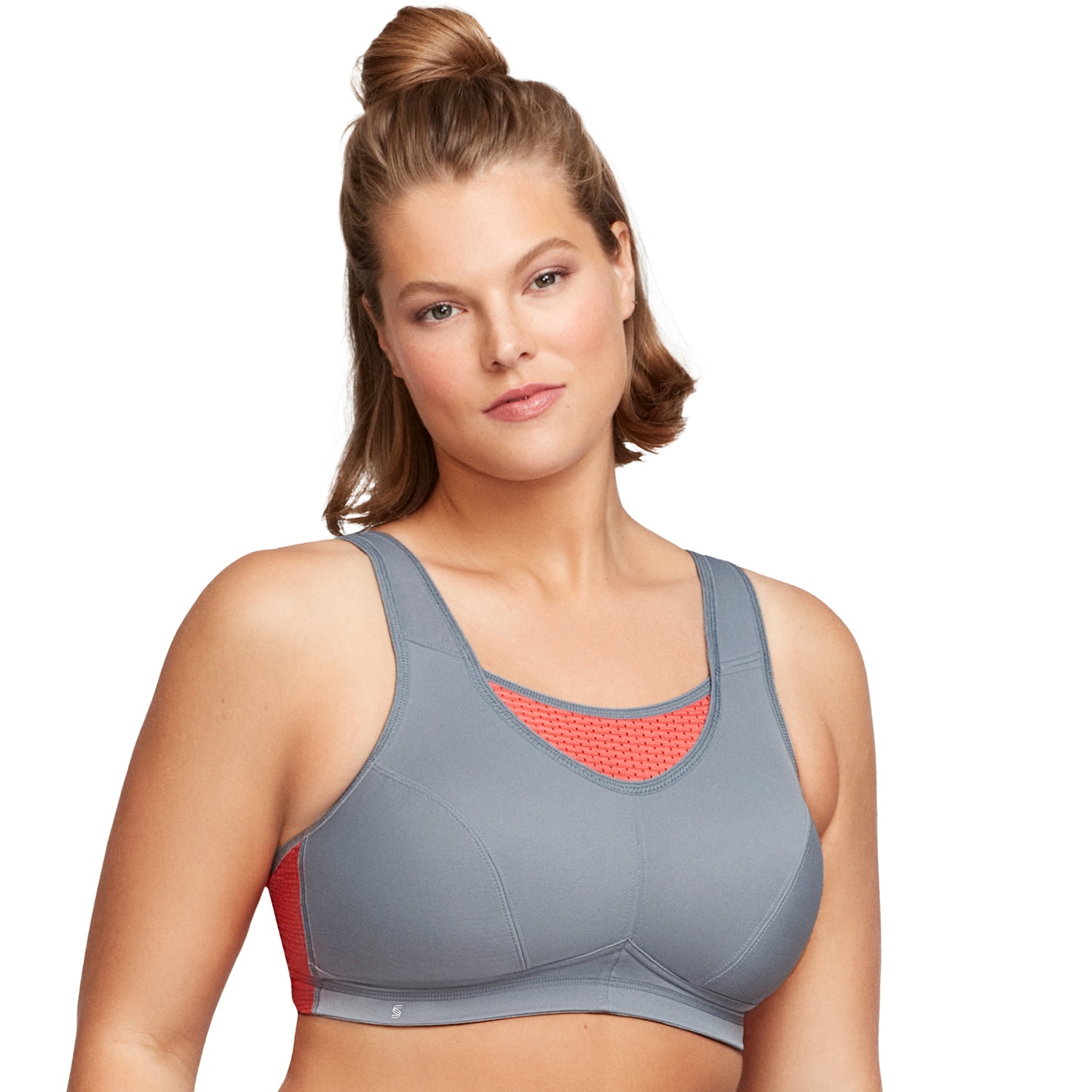 Elite Sport-Bustier mit bestem Halt - Grau/Koralle
