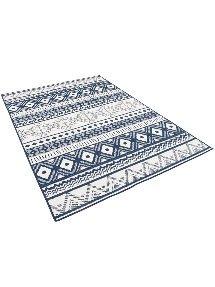 Pergamon In- und Outdoor Teppich Beidseitig Cape Cod  Ethno in Blau günstig kaufen
