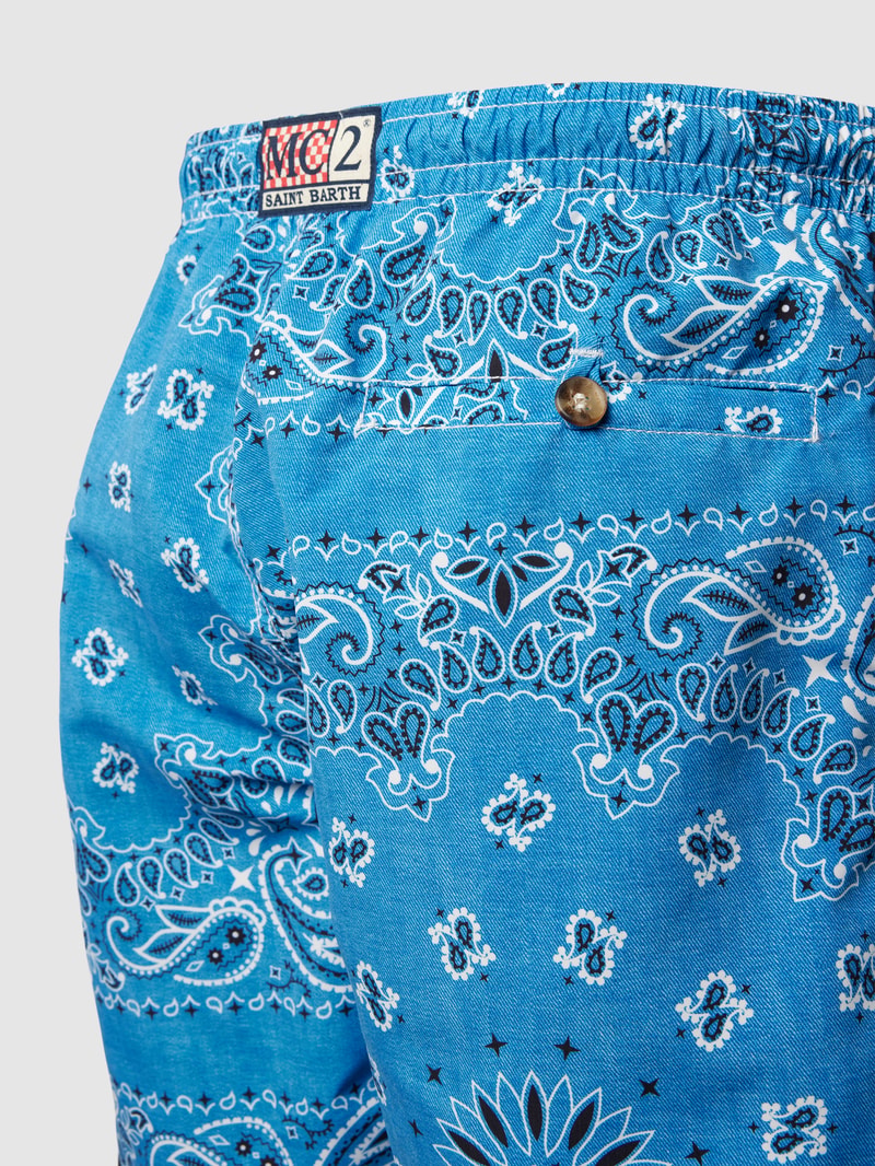 Badehose mit Allover-Print Modell 'CAPRESE' in jeans