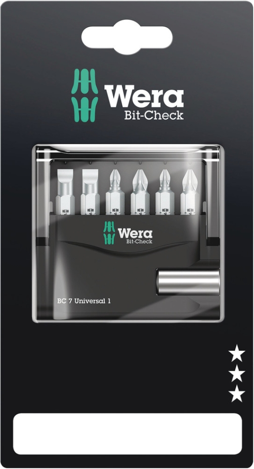 Wera 05073406001 Bit-Check 7 Universale 1 SB, 7-delig