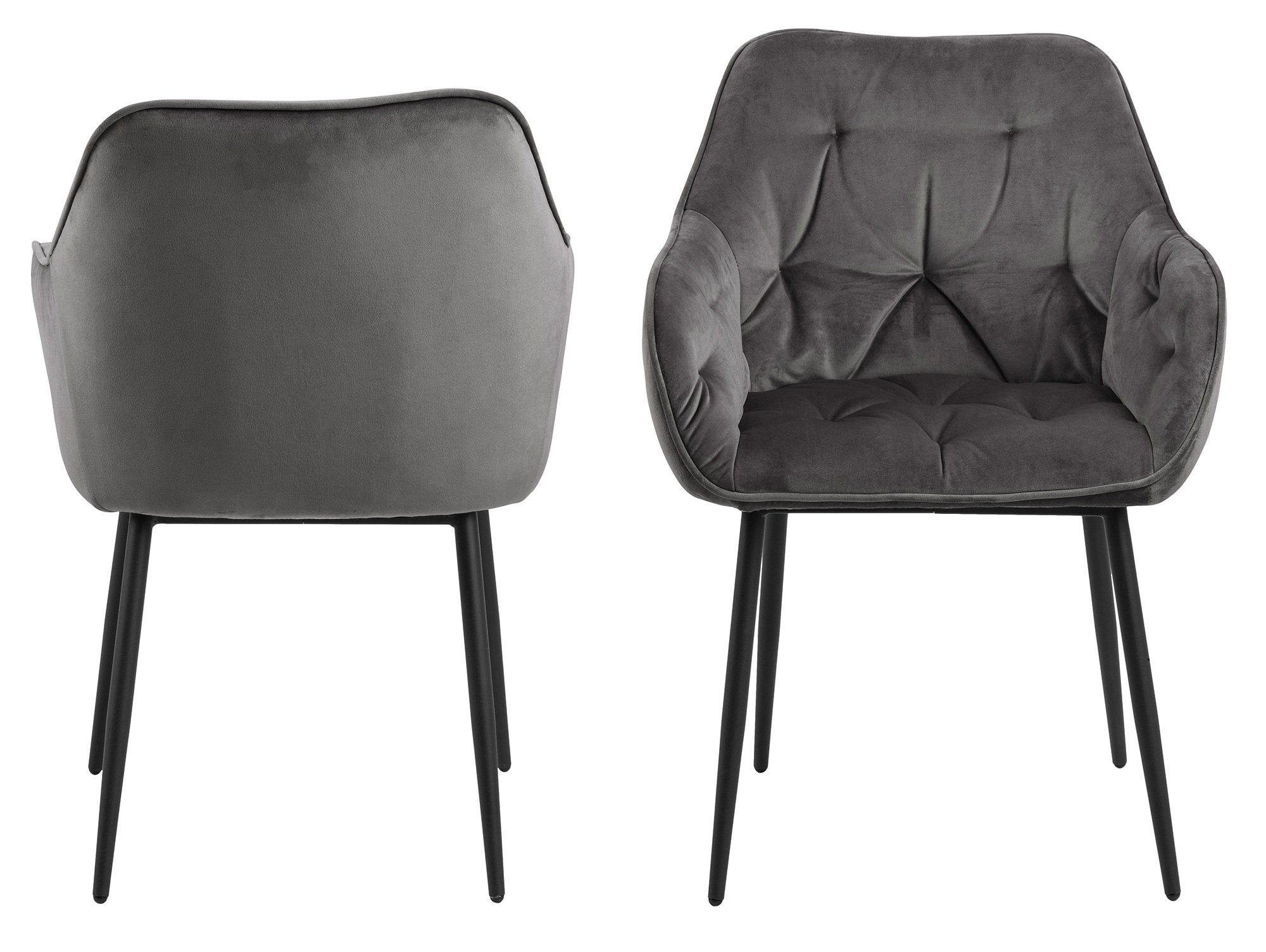 Moebel-Eins Schalenstuhl BALCO Schalenstuhl, Samtoptik, Metall schwarz, BALCO Schalenstuhl, Samtoptik, Metall schwarz