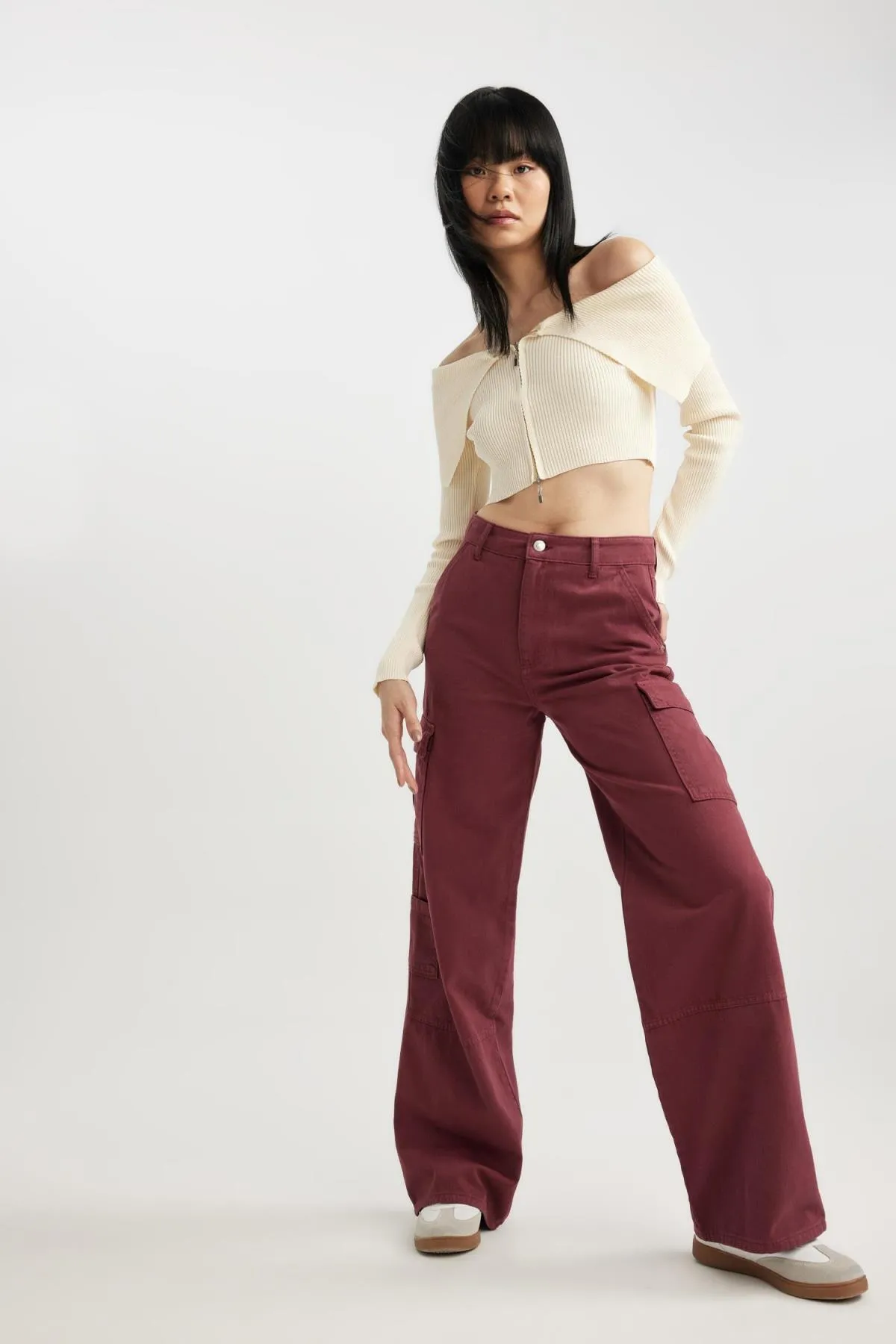 DeFacto  Coole Cargo-Gabardine-Hose mit weitem Bein