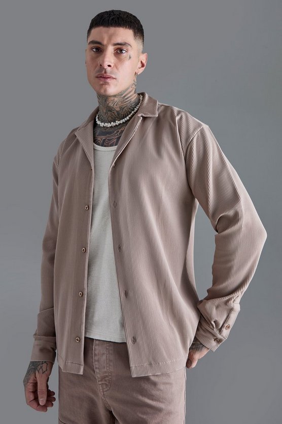 Tall langärmliges Hemd in Mocha
