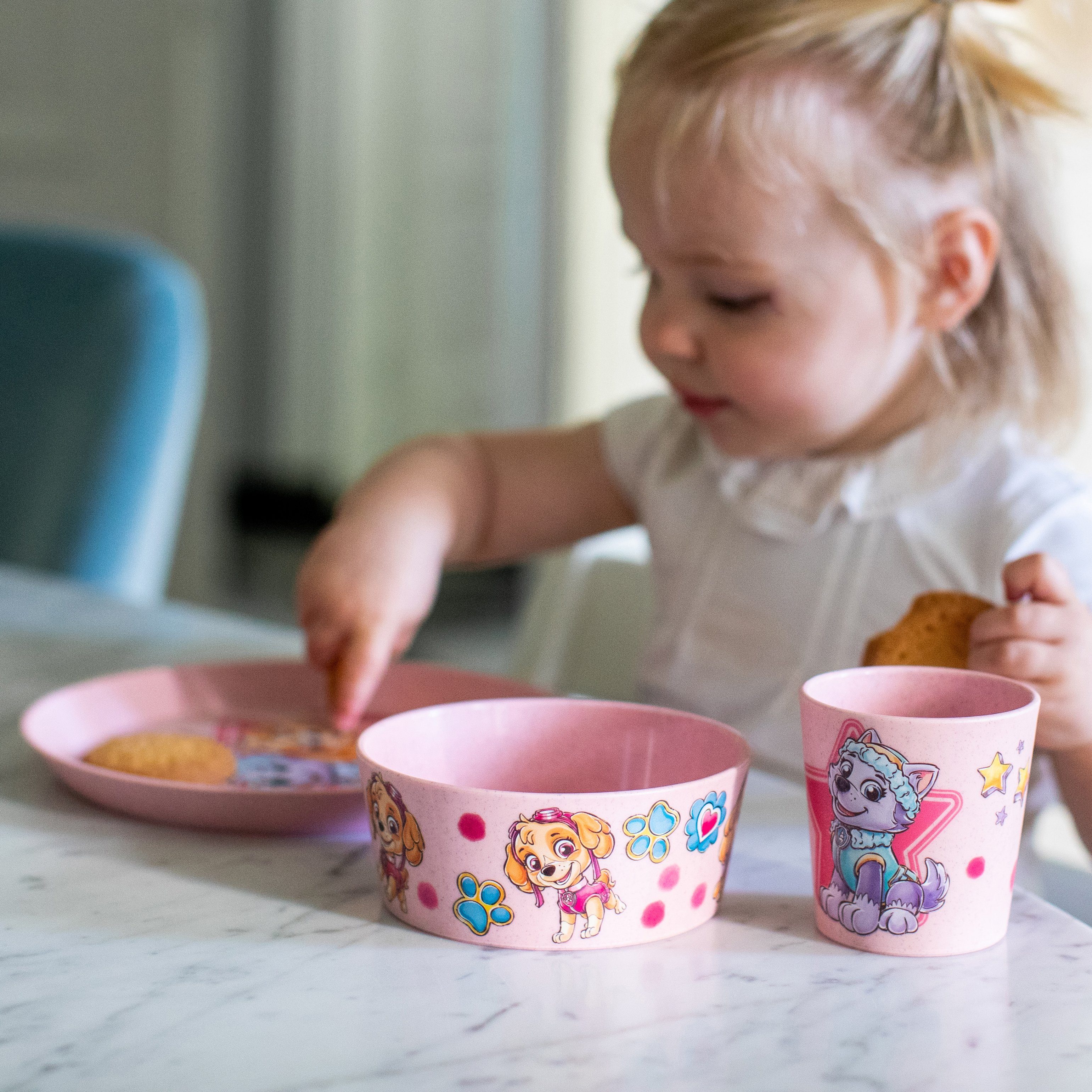 KOZIOL Kindergeschirr-Set CONNECT PAW PATROL (3-tlg), 1 Personen, Kunststoff, Co² neutral produziert, Made in Germany, 3 Teile, für 1 Person
