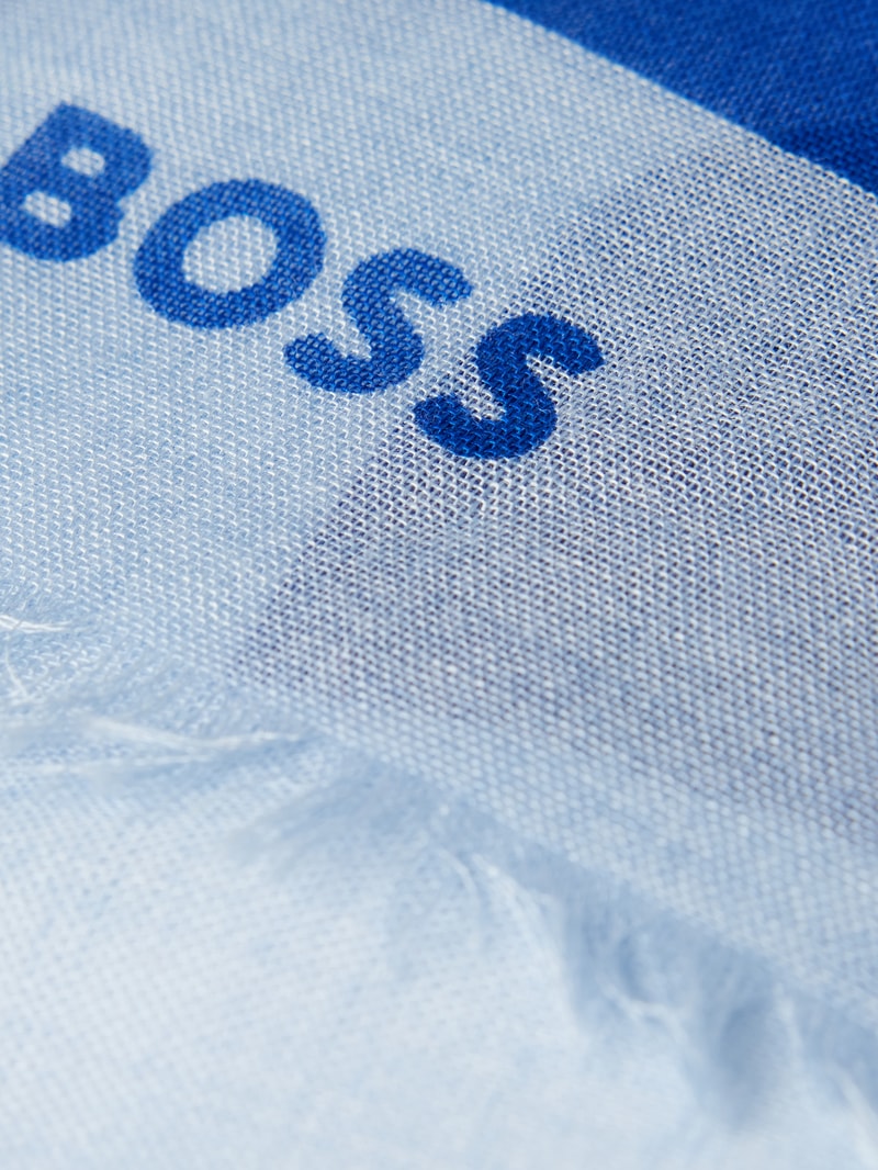 Schal mit Label-Print Modell 'Laikyn' in royalblau