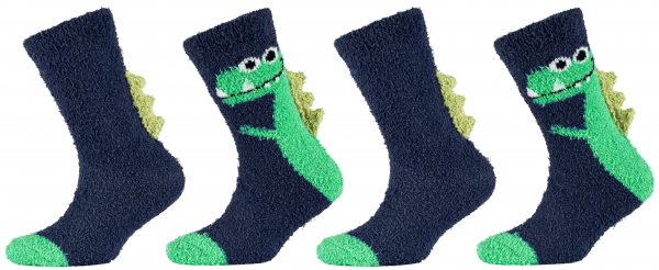 Camano kids ~ Kuschelsocke 4er Pack ~ Monster Blau