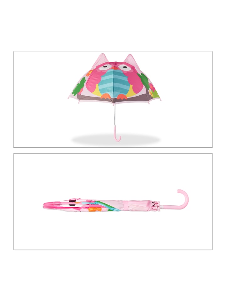 relaxdays Kinderregenschirm Eule in Rosa günstig kaufen onesize
