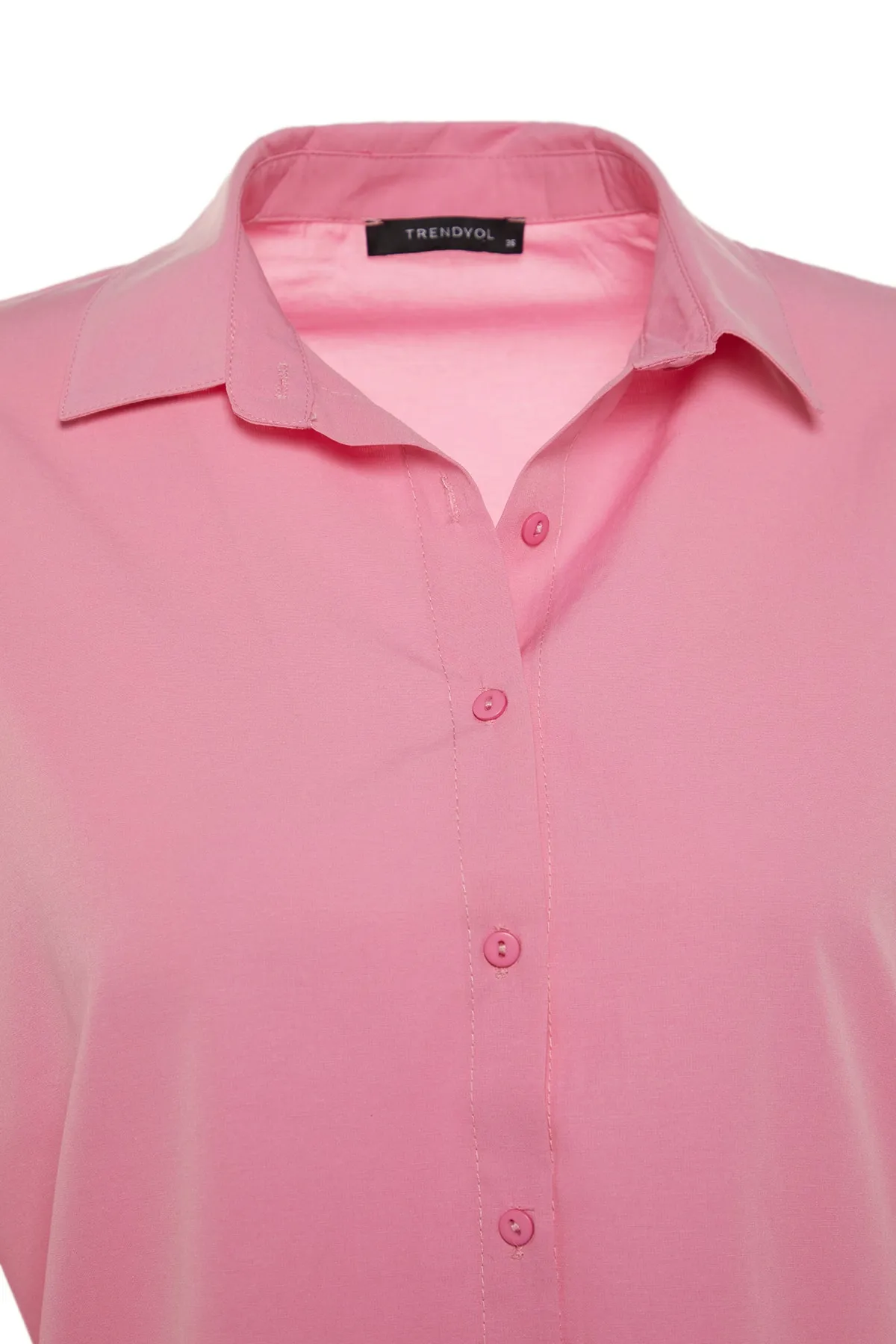 Trendyol Collection  Übergroßes rosa Hemd aus gewebter Baumwolle - Wide Fit TWOSS22GO0669