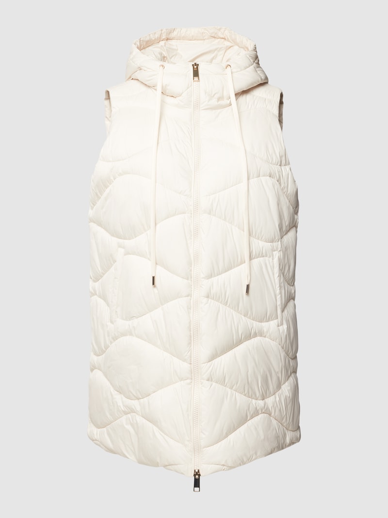 PLUS SIZE Steppweste mit Kapuze Modell 'PANIA' in offwhite