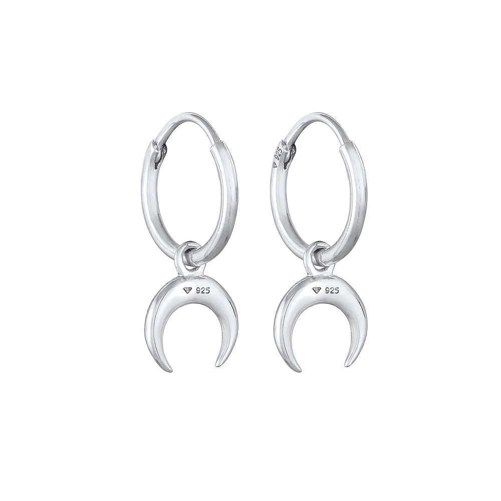 Elli Elli Boucles d'Oreilles Pendentif dame créole demi-lune faucille Astro Look Tenda Boucles d'oreilles