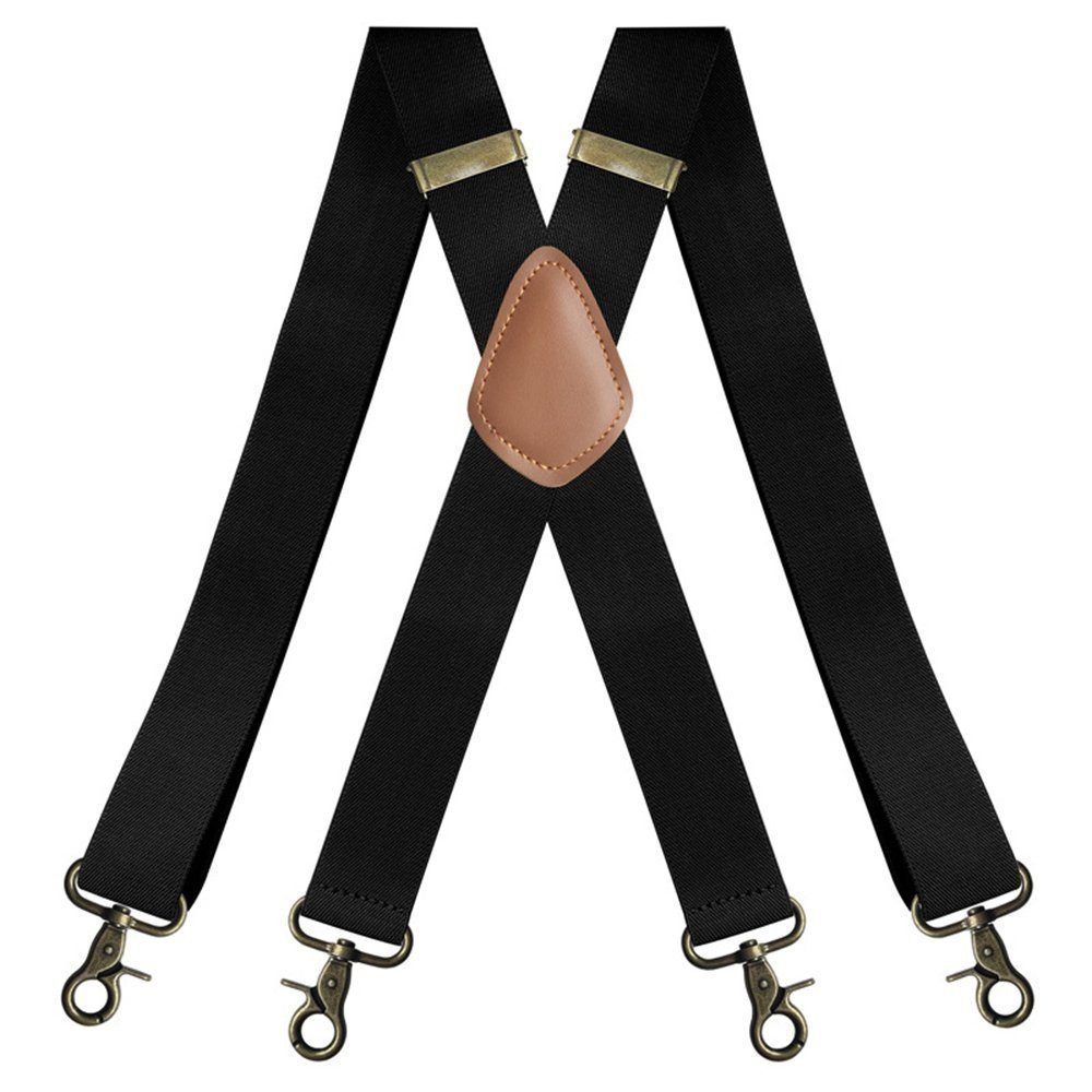 Gold Crest Hosenträger Hosenträger Unisex mit 4 starken Clips elastisch einstellbar Länge (1-St)