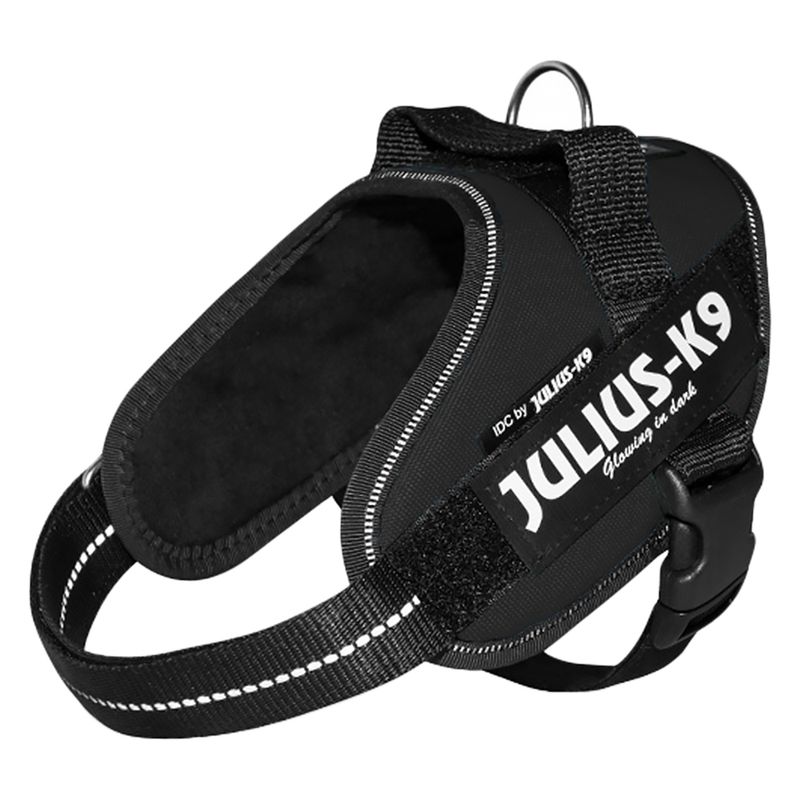 Sparset JULIUS-K9 IDC-Powergeschirr schwarz + Doppel-Führleine