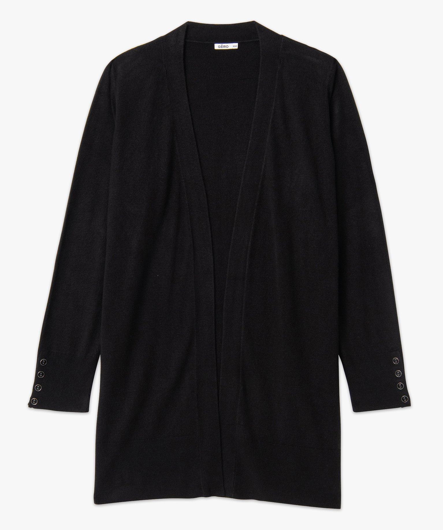 Gilet femme grande taille coupe longue noir | GEMO