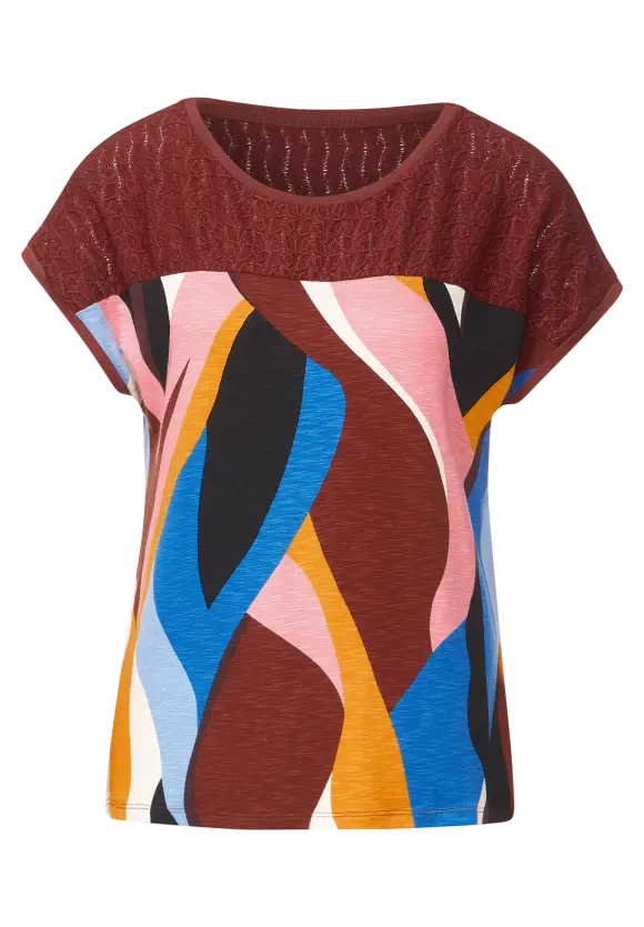 Street One Print Spitzen T-Shirt
