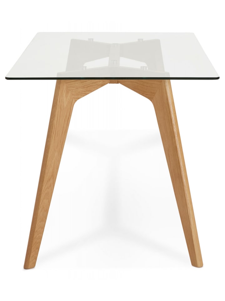 KADIMA DESIGN Esstisch mit Glasplatte & Massivholzgestell | Moderner Holztisch günstig kaufen onesize
