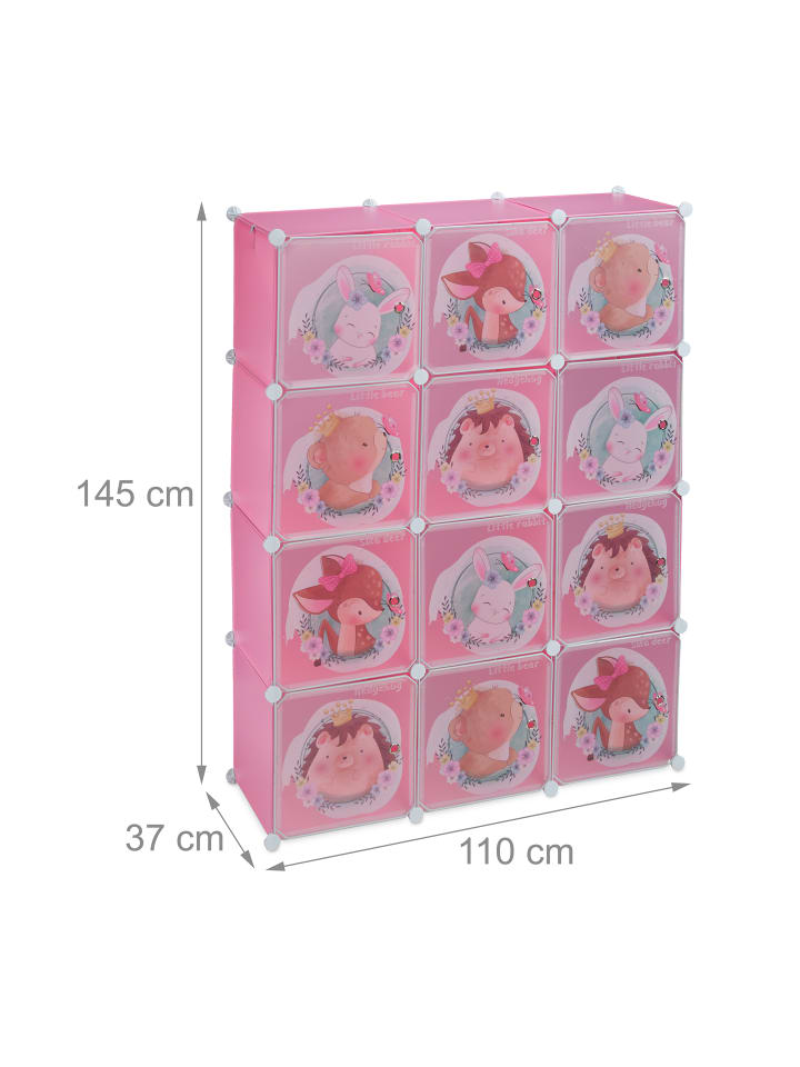 relaxdays Kinder-Steckregal in Rosa - (B)110 x (H)145 x (T)37 cm günstig kaufen onesize