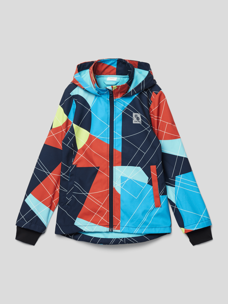 Jacke mit Allover-Muster in marineblau